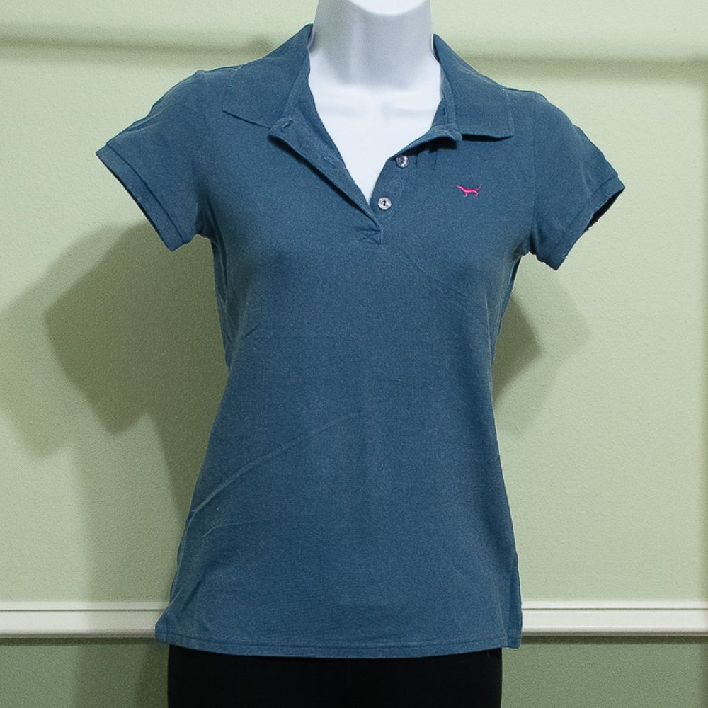 XS PINK polo t-shirt with graphic under collar